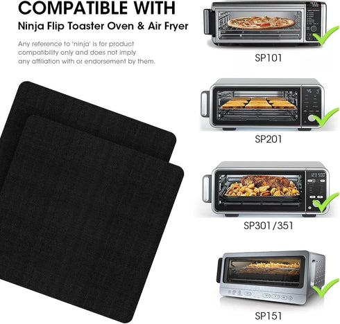 Aieve Air Fryer Liners for Ninja Foodi Air Fryer, 12"X12" Reusable Toaster Oven Liners for Bottom of Oven, Non-Stick Heat Resistant Oven Mat Compi...