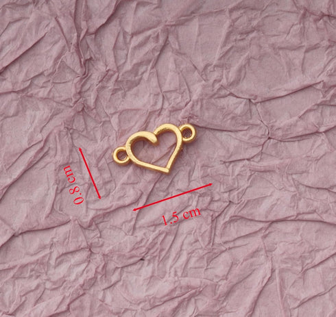 Ruwado 50 Pcs Small Hollow Heart Jewelry Making Kits with 2 Hole Cute 1.5 x 0.8 cm for Women Girls DIY Crafting Beading Necklace Bracelet Keychain...