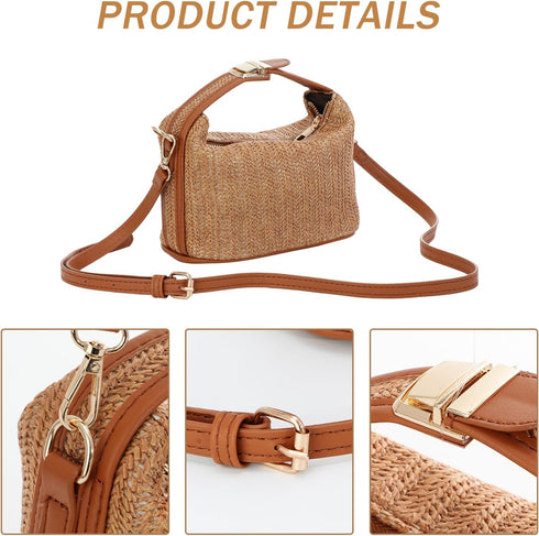Straw Woven Crossbody Bag Purse for Women,Small Raffia Tote Tote Handbags Clutch for Summer Beach Vacation 2024...