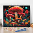 Paint By Number for Beginner Mushroom Paint By Number Adult DIY Paint By Numbers Black Background Paint By Numbers Art Decor Red Mushroom Painting...