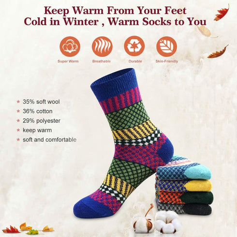 MORECOO Womens Socks Winter - Christmas Gifts for Women - Thick Wool Soft Warm Fuzzy Cozy Socks for Women...