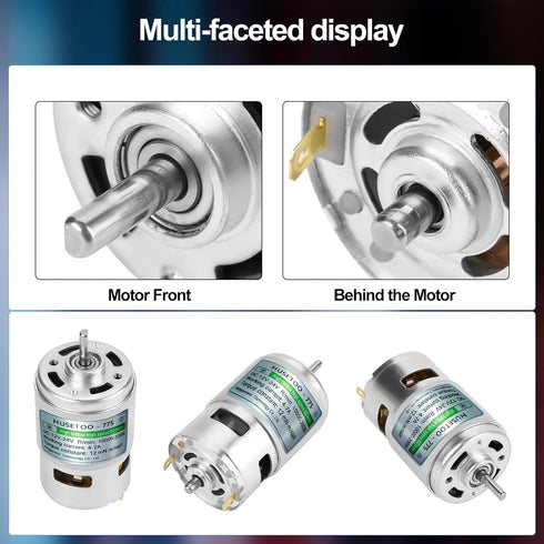 775 DC Motor 12v DC Motor High Torque DC Motor Max 20000 RPM Dual Ball Bearings Quiet Power Wheels Motor Upgrade DC Motor?with Bracket? (D Shaft M...