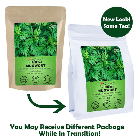 FullChea - 100% Pure Natural Dried Mugwort Herb Loose Leaf - 4oz/114g - Superior Dried Mugwort Tea - Sulfur-free - Non-GMO - Caffeine-free - Help ...