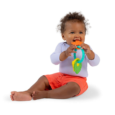 Bright Starts Tropical Chews Silicone Teething Ring - BPA-Free Monkey, Leaf, Banana - Unisex, 3 Months +...