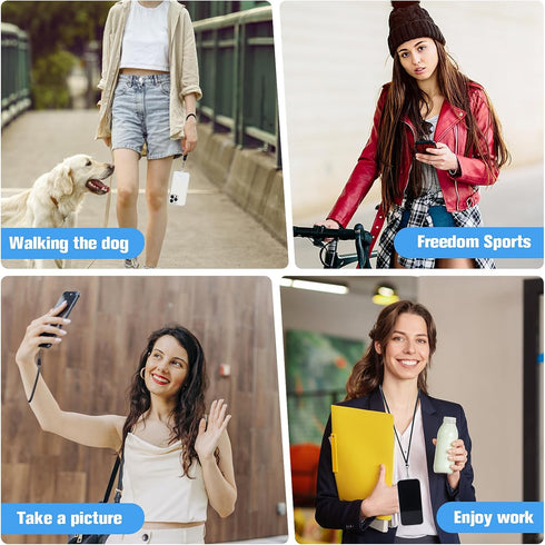 simarro Universal Cell Phone Lanyard, 2 Phone Chains with 4 Transparent Replacement Mobile Phone Straps Adjustable Nylon Neck Strap for All Smartp...