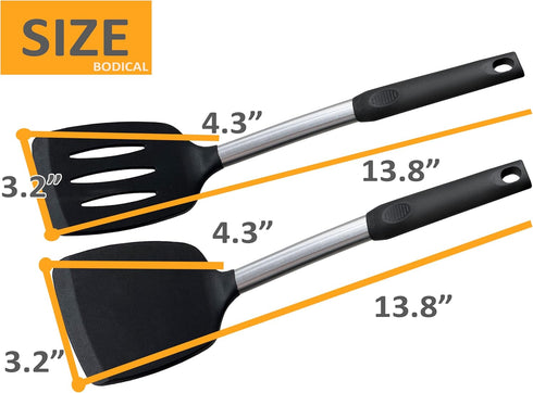 2 Pack Flexible Silicone Spatula, 600°F Heat Resistant Silicone Spatula Set for Nonstick Cookware, Kitchen Cooking Utensil Set for Egg Pancake Fli...