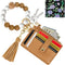 Hicdaw Wristlet Bracelet Keychain Wallet for Women 9 Slots Credit Card Holder Tassel Purse Silicone Key Ring with Gift Box...
