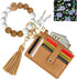 Hicdaw Wristlet Bracelet Keychain Wallet for Women 9 Slots Credit Card Holder Tassel Purse Silicone Key Ring with Gift Box...