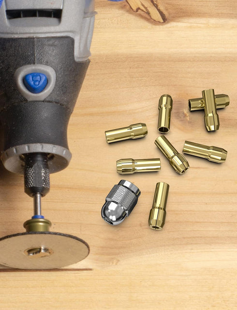 Collet Set for Dremel, 10Pcs Replacement 4485 Brass Quick Change Rotary Drill Nut Tool Set (1/8" x 2, 3/32" x 2, 1/16" x 2, 1/32" x 2?...