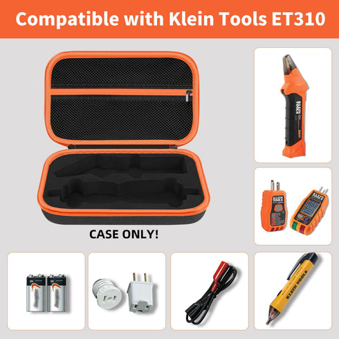 Hard Case for Klein Tools ET310 AC Circuit Breaker Finder Electric Tester & 80016 Tool Kit & RT250 GFCI Outlet Tester and Accessories Electrical T...