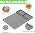 Silicone Grill Side Shelf Mat for Blackstone BBQ Grill, 3 in 1 Silicone Spatula Mat with Drip Pad,Large Silicone Utensil Rest for Multiple BBQ Gri...