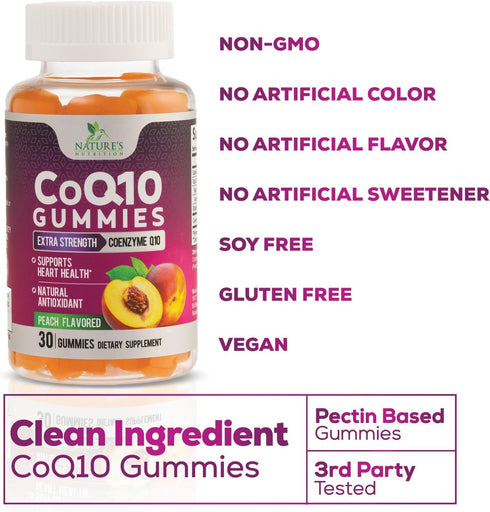CoQ10 100mg Gummies - Coenzyme Q10 Supplement, CoQ10 Gummies Antioxidant for Heart Health Support & Energy Production, High Absorption Coenzyme Q1...