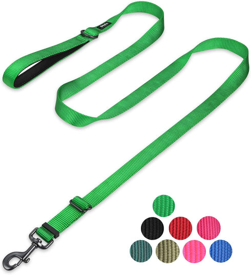 Hyhug Pets Adjustable 6 Feet Leash with Sturdy Nylon and Super Soft Neoprene lined Handle for Medium Large Giant Dogs. (Large Adjustable 6 Feet, L...