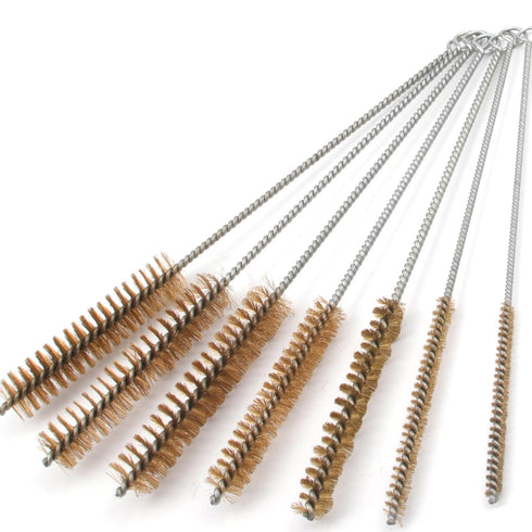 Tube Brush Kit Stainless Steel Brass Wire Bottle Wire Tube Brushes11'' Long-Handle Bristle Cleaning, 6mm/8mm/10mm/12mm/15mm/20mm/22mm Brass Tube B...