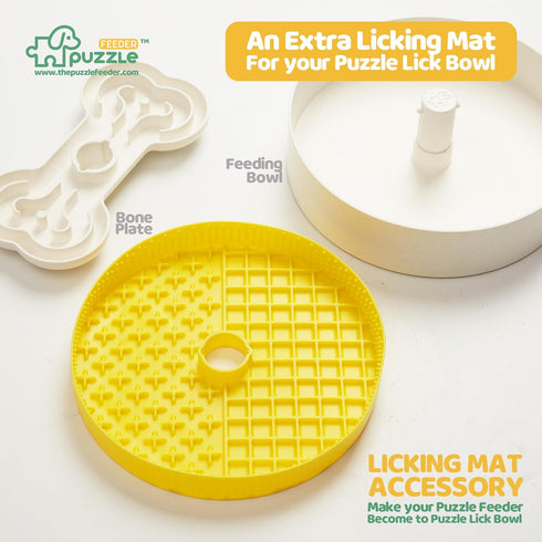Insert, Dog Bowl Slow Feeder Accessories, Transform Your Lick Bowl to Slow Feeder Insert Dog Bowl, 6 Cups 9.8 Inch Yellow...