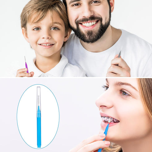 100 Pieces Braces Brush for Cleaner Interdental Brush Toothpick Dental Tooth Flossing Head Oral Dental Hygiene Flosser Toothpick Cleaners Tooth Cl...