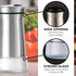 The Original Salt and Pepper Shakers set - Silver- Spice Dispenser with Adjustable Pour Holes - Stainless Steel & Glass Set of 2 Bottles...