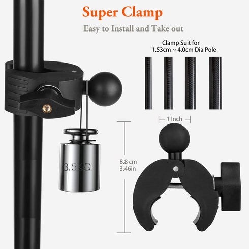 Peastrex Ipad Holder for Mic Stand, Tablet Phone Holder Micophone Music Stand Mount Adjustable Rotatabe with Super Handle Clamp for iPad Pro 12.9 ...