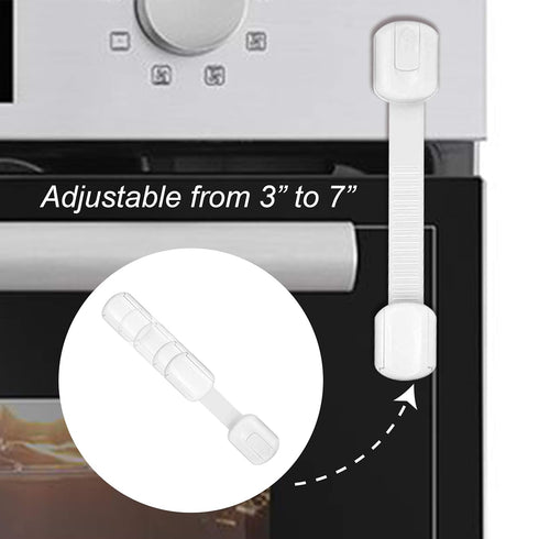 ABC123 - Child Safety Strap Locks (5 Pack) for Baby Proofing Cabinets, Drawers, Fridge & Toilets - Adjustable Strap Latches with Strong Adhesive, ...