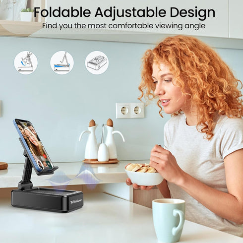 Gifts for Men Foldable Cellphone Stand with Bluetooth Speaker Wireless Speaker with Phone Holder Birthday Gift Idea for Man Woman Cool Gadget...