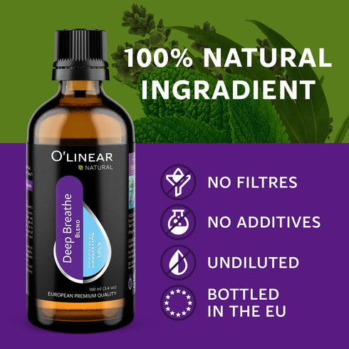 Breathe Essential Oil Blend - Calming Drops for Easy Breathing, Sweet Dreams and Relaxation, Mix of Peppermint, Lavender and Eucalyptus Oils Ideal...