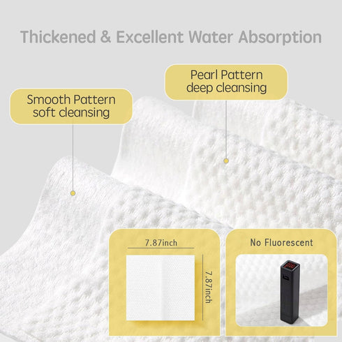 Disposable Face Towel | Ultra-Soft Face Towelettes Disposable | Multi-Purpose Thick Daily Clean Towels for Washing, Drying, Skincare and Makeup Re...