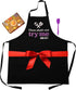 Cooking Apron for Mom with Spatula and Gift Box, Funny Kitchen Apron with 3 Pockets, Mom Gift, Cute Apron, Mother's Day Gift (Thou Shalt Not Try M...