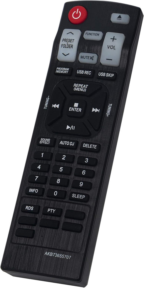 AKB73655707 Replaced Remote fit for LG Mini Hi-Fi System CM4630 CMS4630F CM4530 CMS4530F CMS4530W CM4430 CMS4530F CM4330 CMS4330F AKB73655709 AKB7...