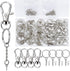 120PCS Swivel Snap Hook with Key Chain Rings Set, 30 PCS Swivel Lobster Clasp,30PCS Key Ring with Chain, 30 pcs Jump Rings and 30pcs Screw Eye Pin...