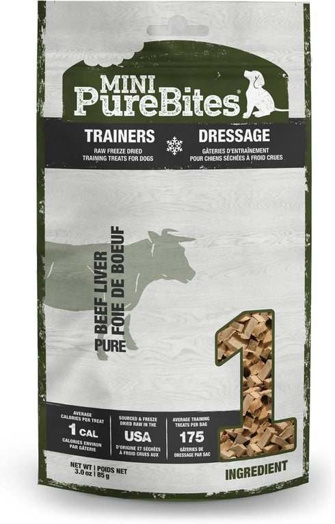 PureBites Mini Beef Freeze Dried Dog Treats, 1 Ingredient, Made in USA, 3oz...