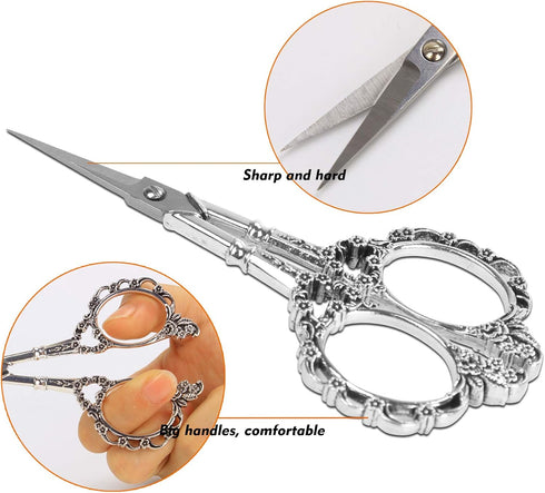 2 Pairs Crafting Scissors 4.5 Inch Sewing Scissors Small Sharp Craft Scissors with Leather Scissors Cover Embroidery Scissor Shears for Fabric Nee...