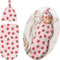 Swaddling Blanket for Baby, Sleeping Sacks, Unisex Baby Stuff with Hat, Strawberry...