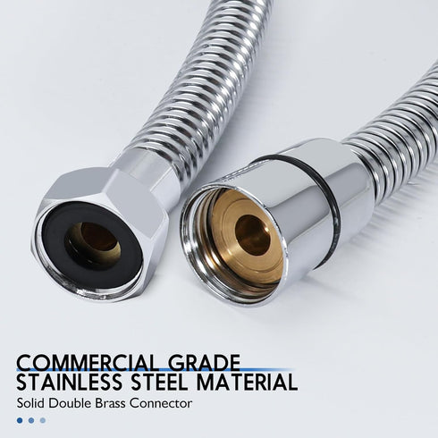 LukLoy ??/??" to ??/??" Nut Stainless Steel Shampoo Bowl Hose for Professional Salon Shampoo Bowl Faucet and Sprayer Head, Sprayer Head Not Includ...