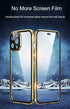 Case for iPhone 13 Pro Max Screen and Camera Protector with Double Tempered Glass and Metal Frame Magnetic Cover - Blue...