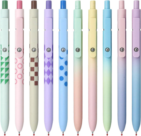 Gel Pens,10 Pcs Medium Point Smooth Writing Pens Cute Pens for Women, High-End Series 0.7mm Black Ink Pens for Journaling Note Taking, School Offi...