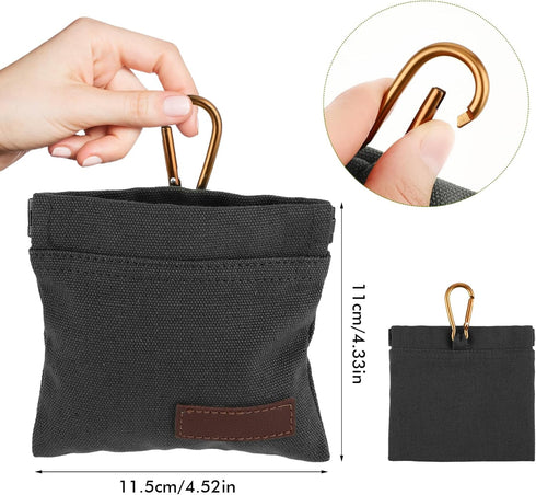 Canvas Dog Treat Pouch, Portable Puppy Dog Training Treat Pouch with Carabiner, Hands-Free Auto Closing Pet Snack Reward Pocket, for Pet Training ...