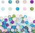PH PandaHall 200pcs Frosted Glass Beads 10 Color 8mm Sea Glass Beads Spacers Matte Bead Ocean Blue Loose Bead for Friendship Bracelet Necklace Mot...