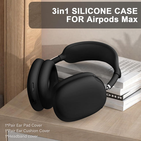 Silicone Case Cover for AirPods Max Case, Anti-Scratch Ear Pad Case Cover/Ear Cups Cover/Headband Cover for AirPods Max,Accessories Soft Silicone ...