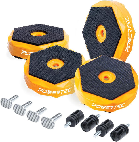 POWERTEC T Track & Work Bench Stops Plus Work Grippers and Finishing Cone Fits 3/4" Bench Dog Hole, Bench Dog Cookies for Sanding, Routing, Finish...