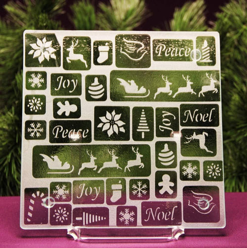 Armour Products 21-1659 Over N Over Glass Etching Stencil, 5-Inch by 8-Inch, Holiday Baubles...