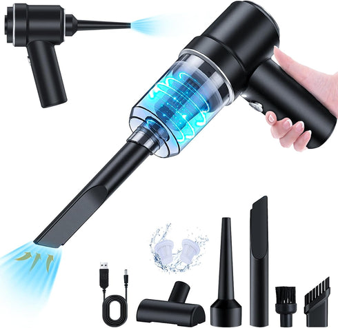 Handheld Car Vacuum Cleaner, Cordless Vacuum Cleaner, USB Rechargeable Mini Vacuum Cordless with LED Light, Portable Vacuum with Vacuum Cleaner an...