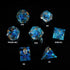 Sharp Edge DND Dice Set Metal Gift Box for Dungeons and Dragons TTRPG, Multi-Sided RPG Resin Roleplaying Games (Transparent Blue with Metallic Foi...