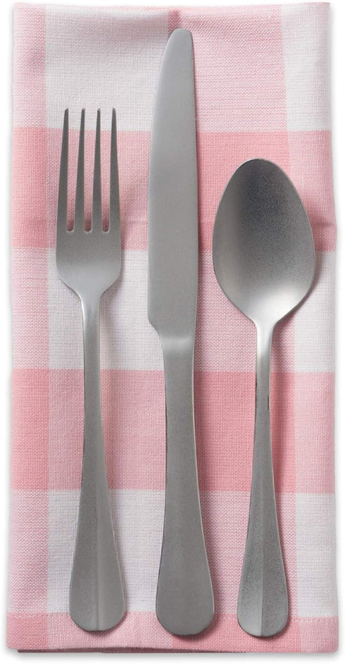 DII Buffalo Check Collection, Classic Farmhouse Cloth Napkin Set, 20x20, Pink & White, 6 Piece...