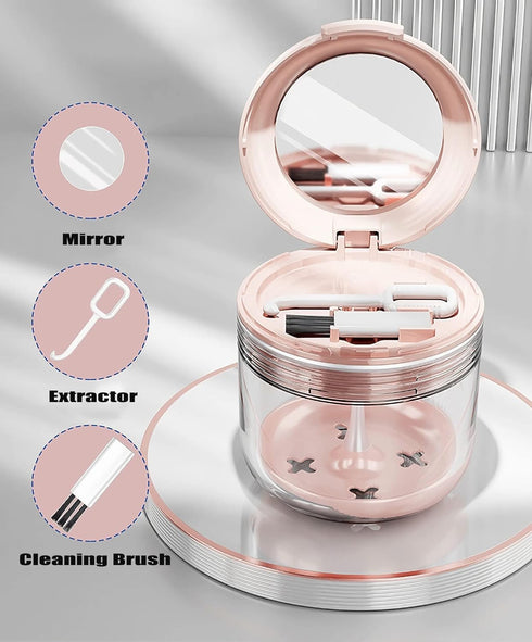 MURRI&MURRDI Retainer Case, Denture Bath Box with Strainer Basket, Mouth Guard Case, Braces Cleaner Cup, Cute Denture Holder Retainer Storage Soak...