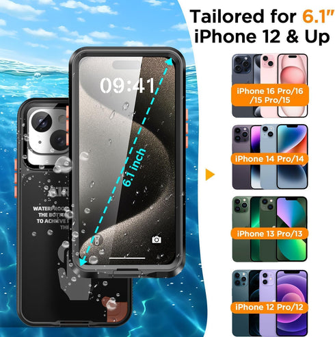 ???????????????? ?????????? Underwater Screen Touchable Shootable, IP68 Waterproof Dustproof Phone Case Pouch for iPhone 12 13 14 15 Pro Under Wat...