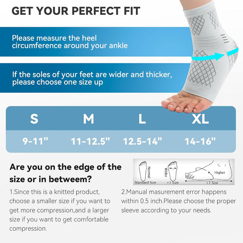 INDEEMAX 2 Pack Ankle Brace for Sprained Ankle, Arch Support Compression Sleeve Socks for Women & Men, Achilles Tendonitis Brace Wraps for Plantar...