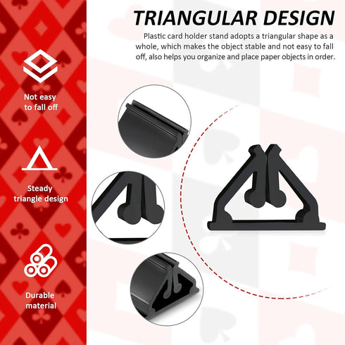 Maitys 24 Pcs Plastic Game Piece Stands Card Stands Plastic Card Holder Games Board Markers DIY Game Card Stands for Board Game Party(Black)...