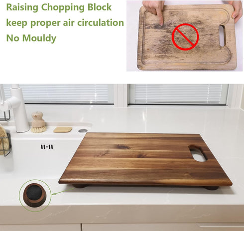 Wooden Cutting Board Feet - wooden chopping board feet with non-slip silicone feet for butcher block cutting board feet silicone Wooden Cutting Bo...