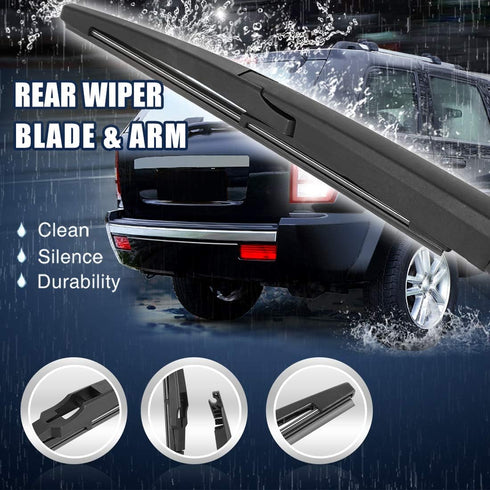 X AUTOHAUX Car Rear Windshield Wiper Blade Arm Set for Kia Soul 2010-2017 10 Inch 260mm...