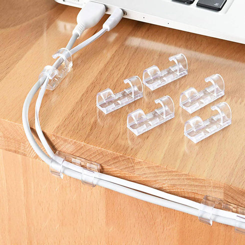 120Pcs Self Adhesive Transparent Cable Clips Wire Holder Sticky Heavy Duty Cable Clips Tidy and Organizer Drop Cord Management for TV PC Laptop Et...